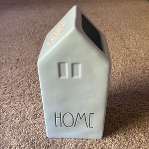 Rae Dunn light blue HOME flower vase